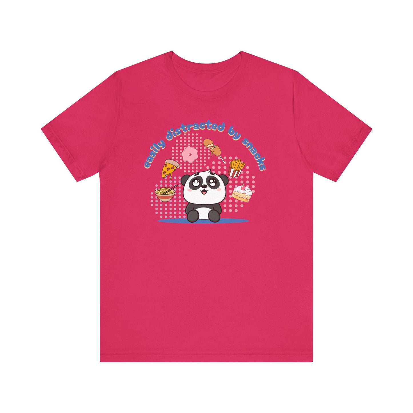 Easily Distracted by Snacks T-Shirt – Funny Food Graphic Tee, Casual Unisex Shirt Printify T-Shirt Nordic Seoul Designs LLC