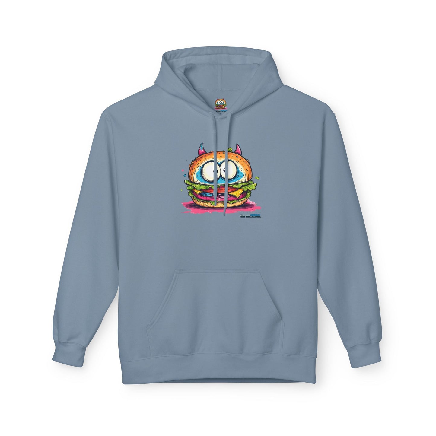 Colorful Graphic Sandwich Monster Hoodie, Unisex Casual Wear, Gift for Foodies, Cozy Style for Everyday Printify Hoodie Nordic Seoul Designs LLC