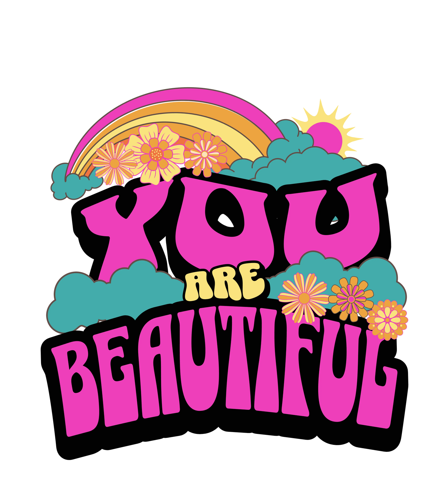 Mirror Image Tee! You Are Beautiful-Inspirational, colorful, fun Printify T-Shirt Nordic Seoul Designs LLC