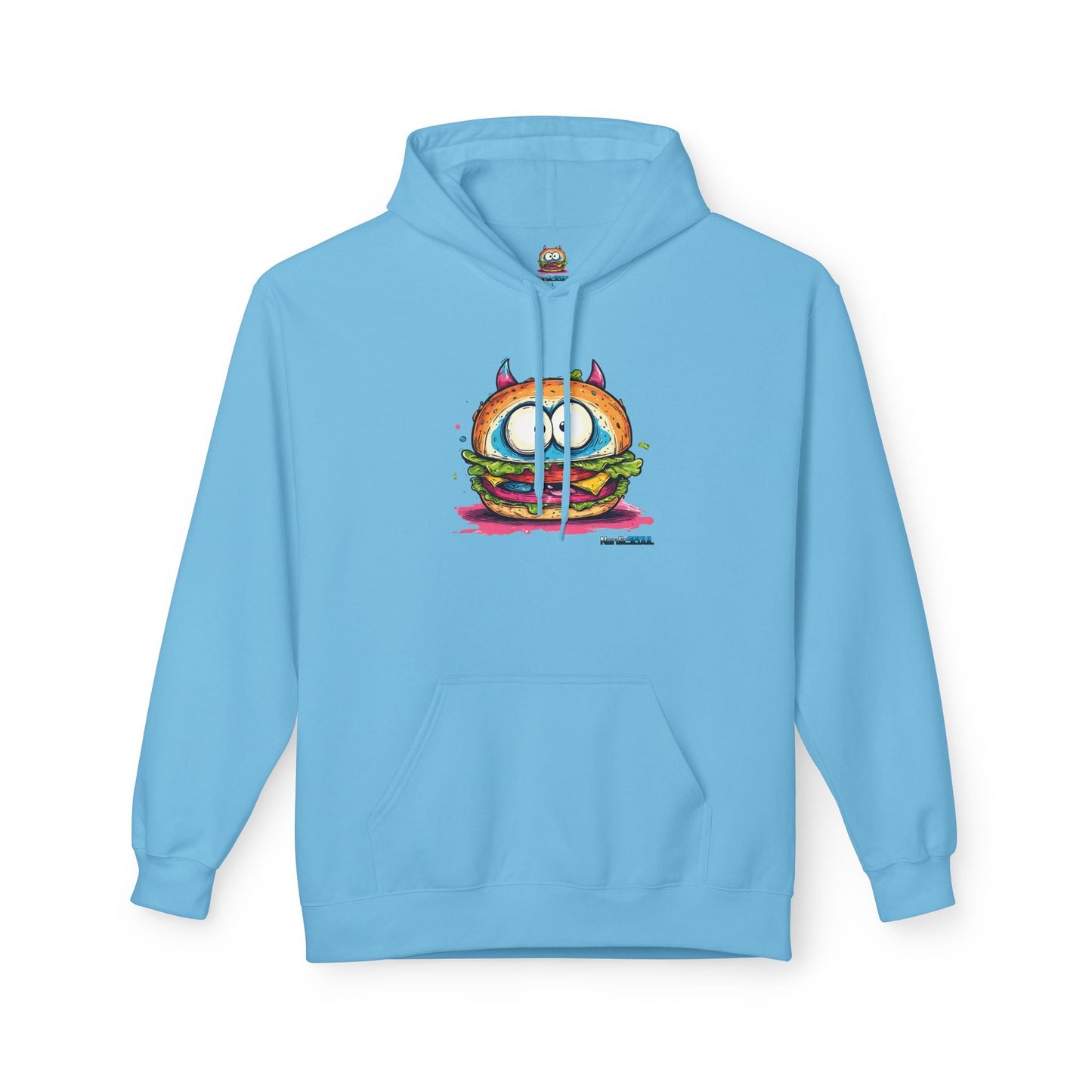 Colorful Graphic Sandwich Monster Hoodie, Unisex Casual Wear, Gift for Foodies, Cozy Style for Everyday Printify Hoodie Nordic Seoul Designs LLC