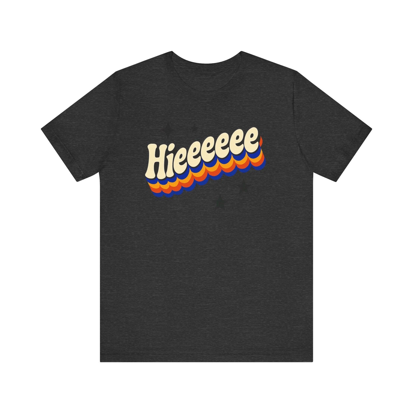 Retro Graphic Hieeeeee T-Shirt- Fun Unisex Jersey Short Sleeve T-Shirt for Everyday Style, Unique Gift Idea, Summer Fashion, Friends gift, Funny Printify T-Shirt Nordic Seoul Designs LLC