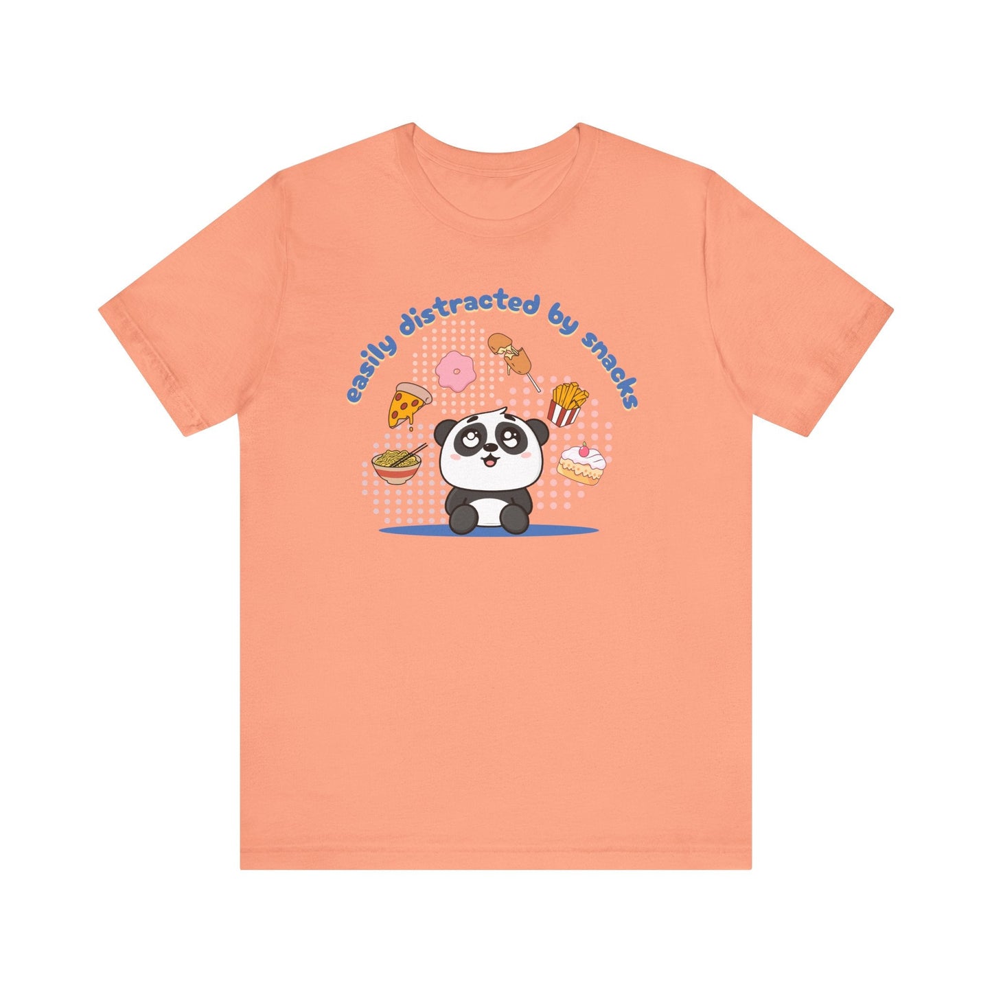 Easily Distracted by Snacks T-Shirt – Funny Food Graphic Tee, Casual Unisex Shirt Printify T-Shirt Nordic Seoul Designs LLC