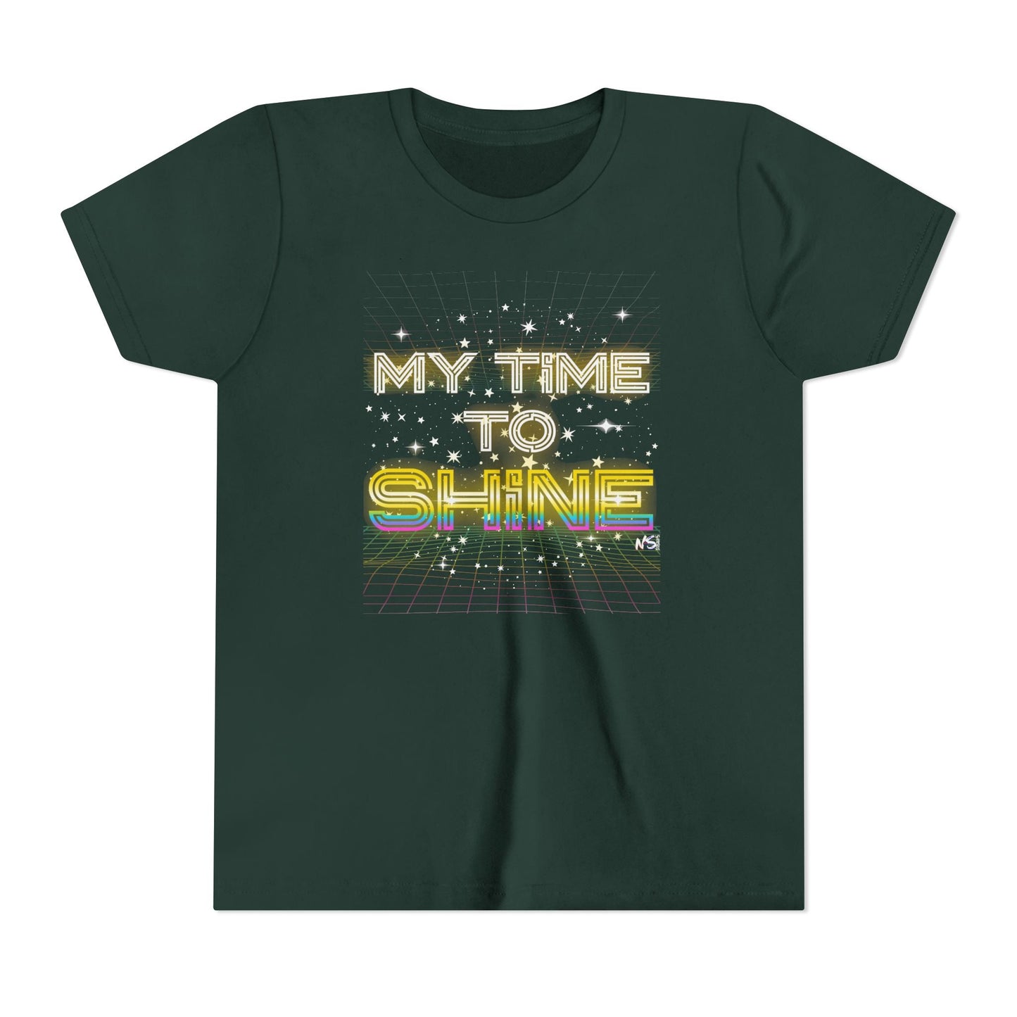 Youth My Time to Shine T-shirt, Inspirational Unisex Tee Printify Kids clothes Nordic Seoul Designs LLC