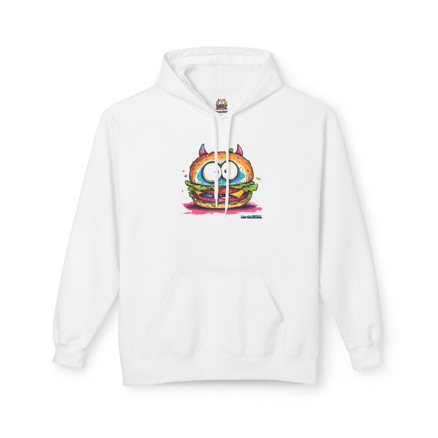 Colorful Graphic Sandwich Monster Hoodie, Unisex Casual Wear, Gift for Foodies, Cozy Style for Everyday Printify Hoodie Nordic Seoul Designs LLC