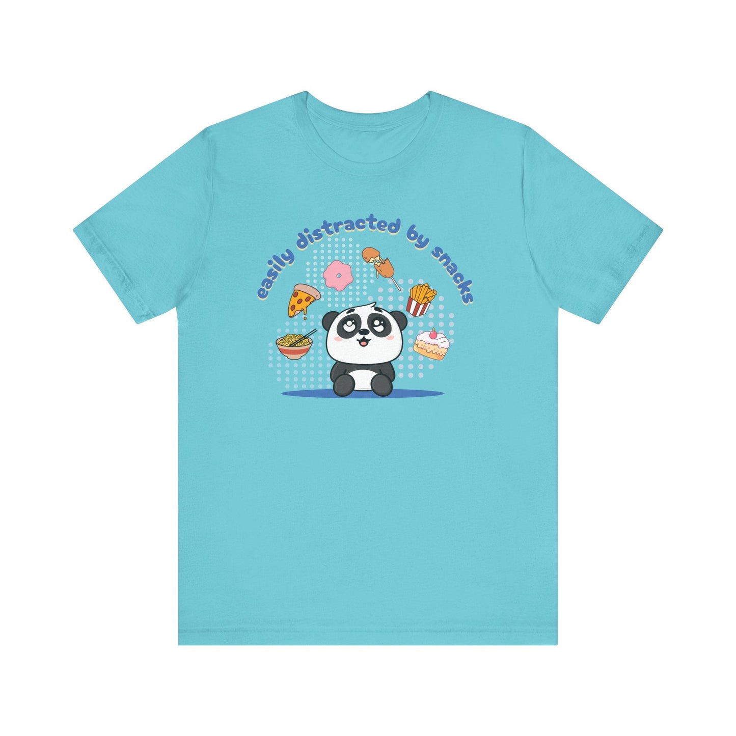 Easily Distracted by Snacks T-Shirt – Funny Food Graphic Tee, Casual Unisex Shirt Printify T-Shirt Nordic Seoul Designs LLC