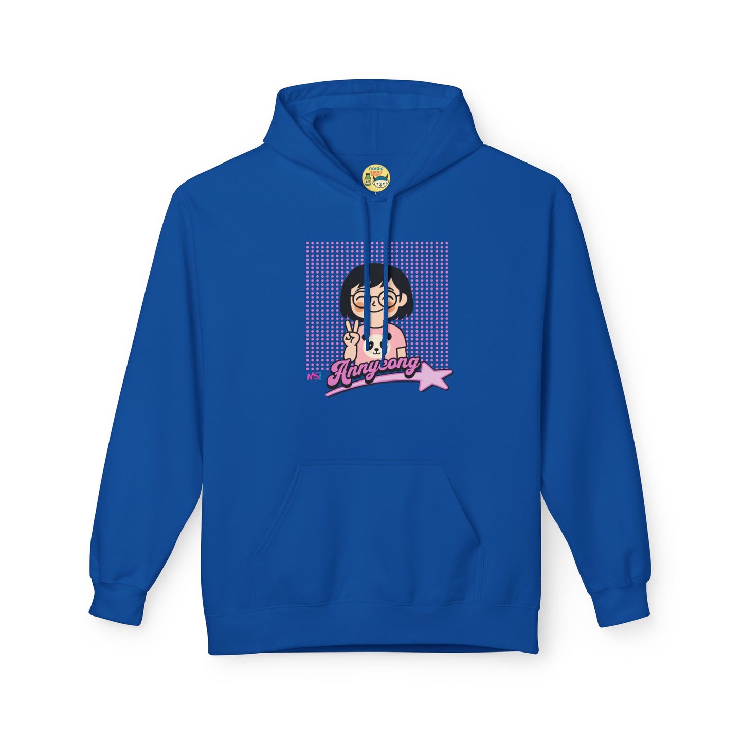 Korean Character Hoodie – Annyeong Graphic Sweatshirt, Kawaii Korean Style Pullover