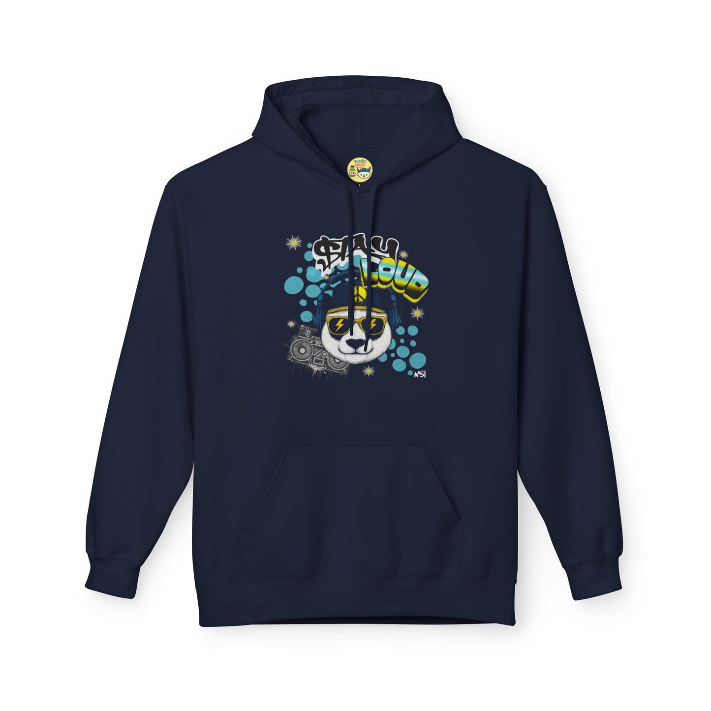 Stay Loud Panda Hoodie-Graphic Streetwear Printify Hoodie Nordic Seoul Designs LLC