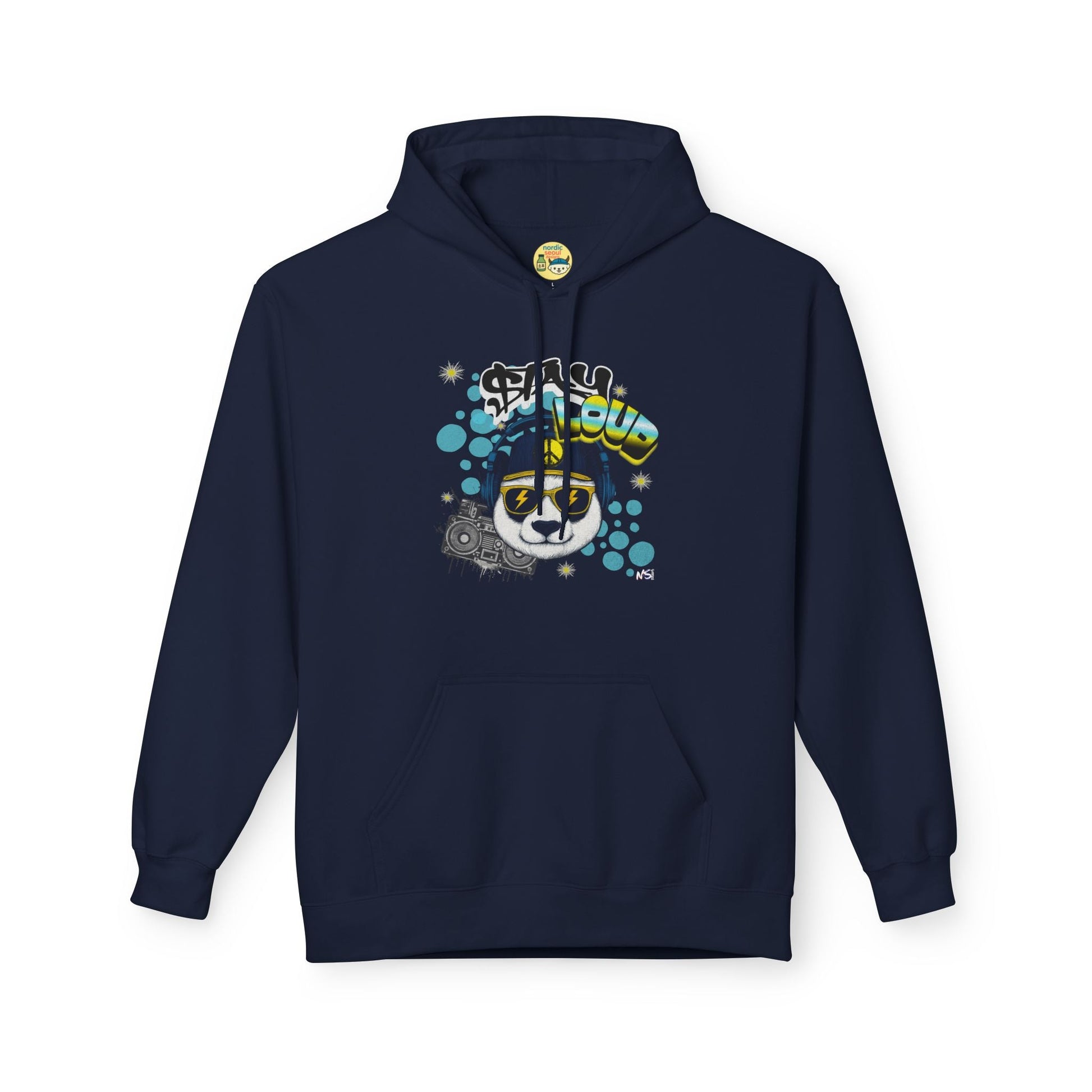 Stay Loud Panda Hoodie-Graphic Streetwear Printify Hoodie Nordic Seoul Designs LLC