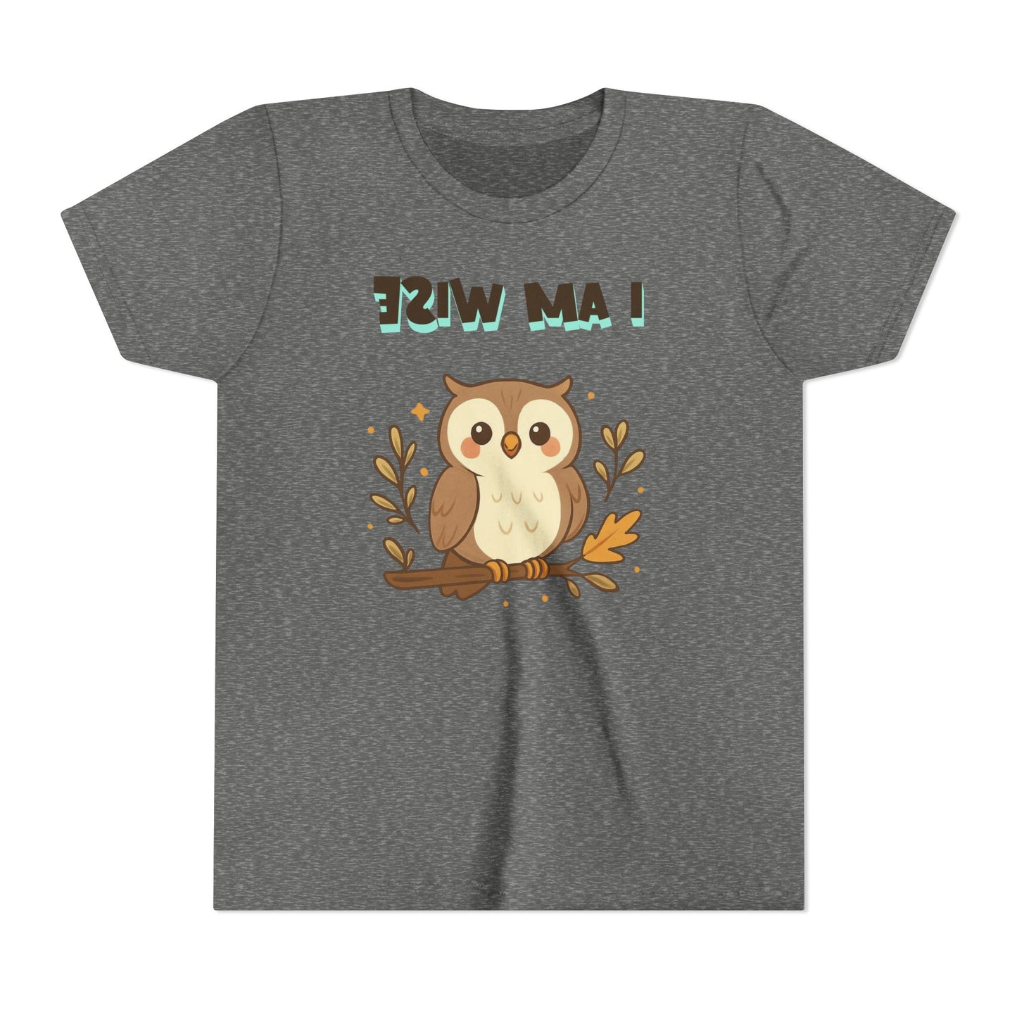 Mirror Image Tee- Wise Owl Youth Tee – Cute Animal T-Shirt for Kids, Gift for Birthdays, School Events, Nature Lovers, Fun Casual Wear