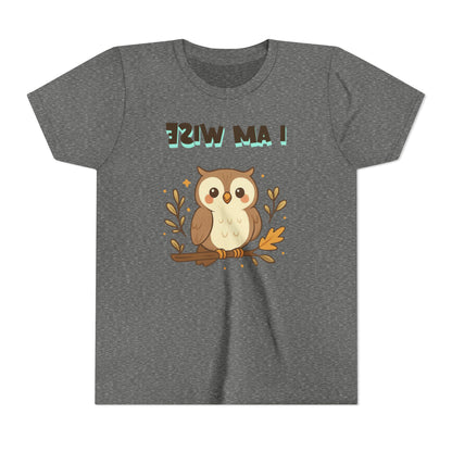 Mirror Image Tee- Wise Owl Youth Tee – Cute Animal T-Shirt for Kids, Gift for Birthdays, School Events, Nature Lovers, Fun Casual Wear