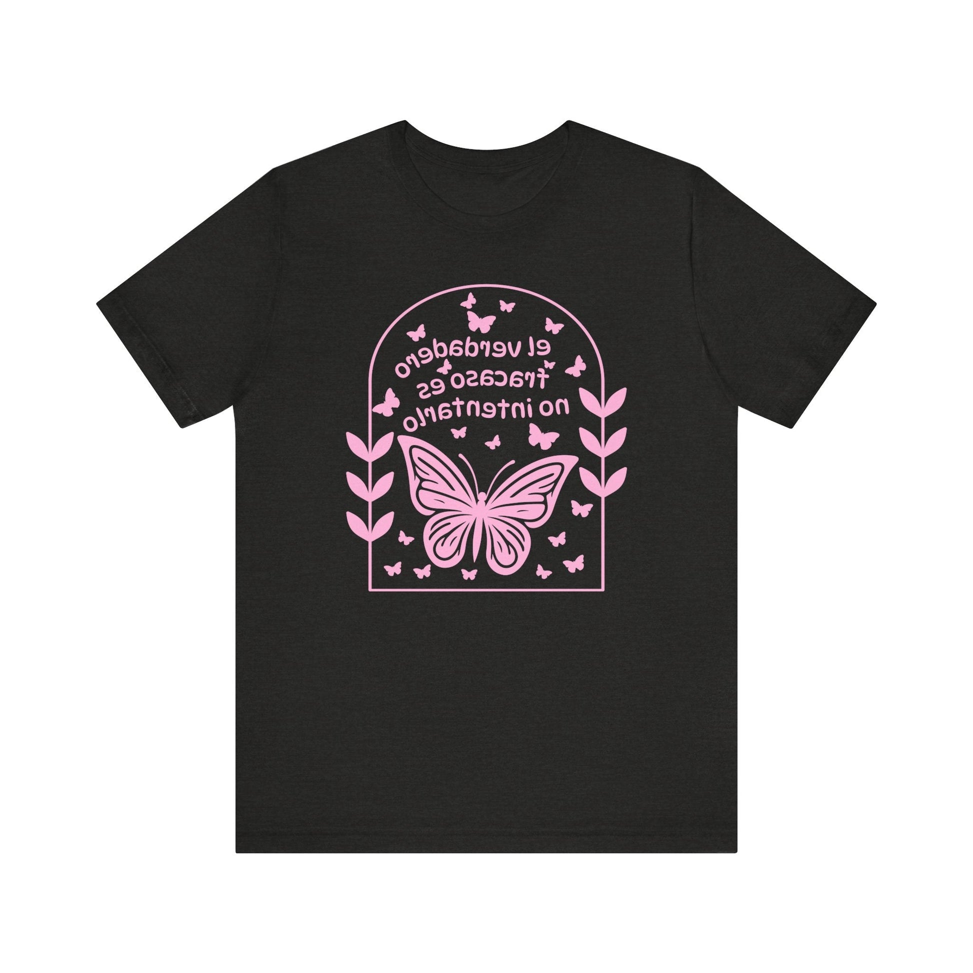 Mirror Image T-shirt! Español-El verdadero fracaso es no intenarlo-The real failure is not trying-Inspirational Butterfly Graphic Tee, Motivational Shirt Printify T-Shirt Nordic Seoul Designs LLC
