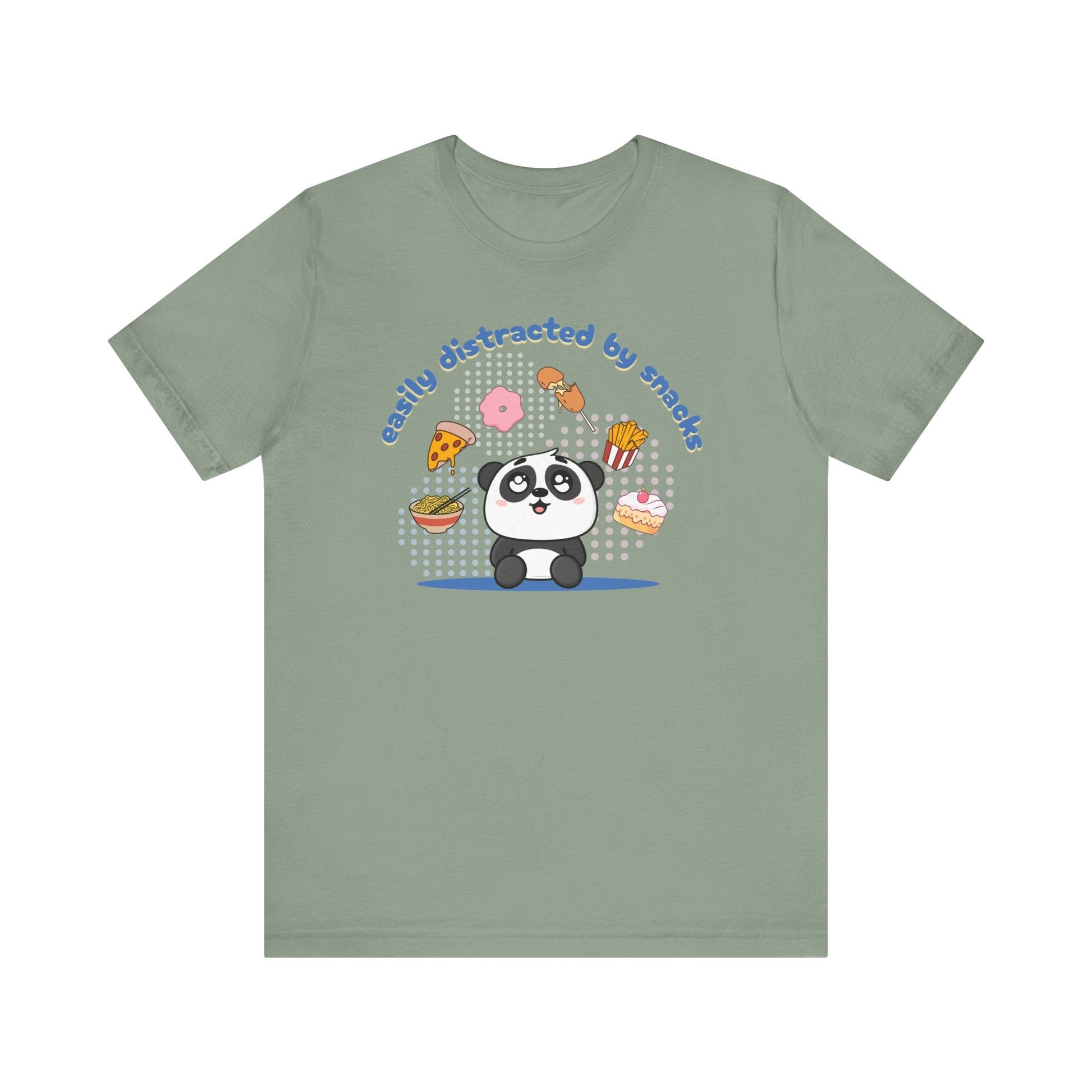 Easily Distracted by Snacks T-Shirt – Funny Food Graphic Tee, Casual Unisex Shirt Printify T-Shirt Nordic Seoul Designs LLC