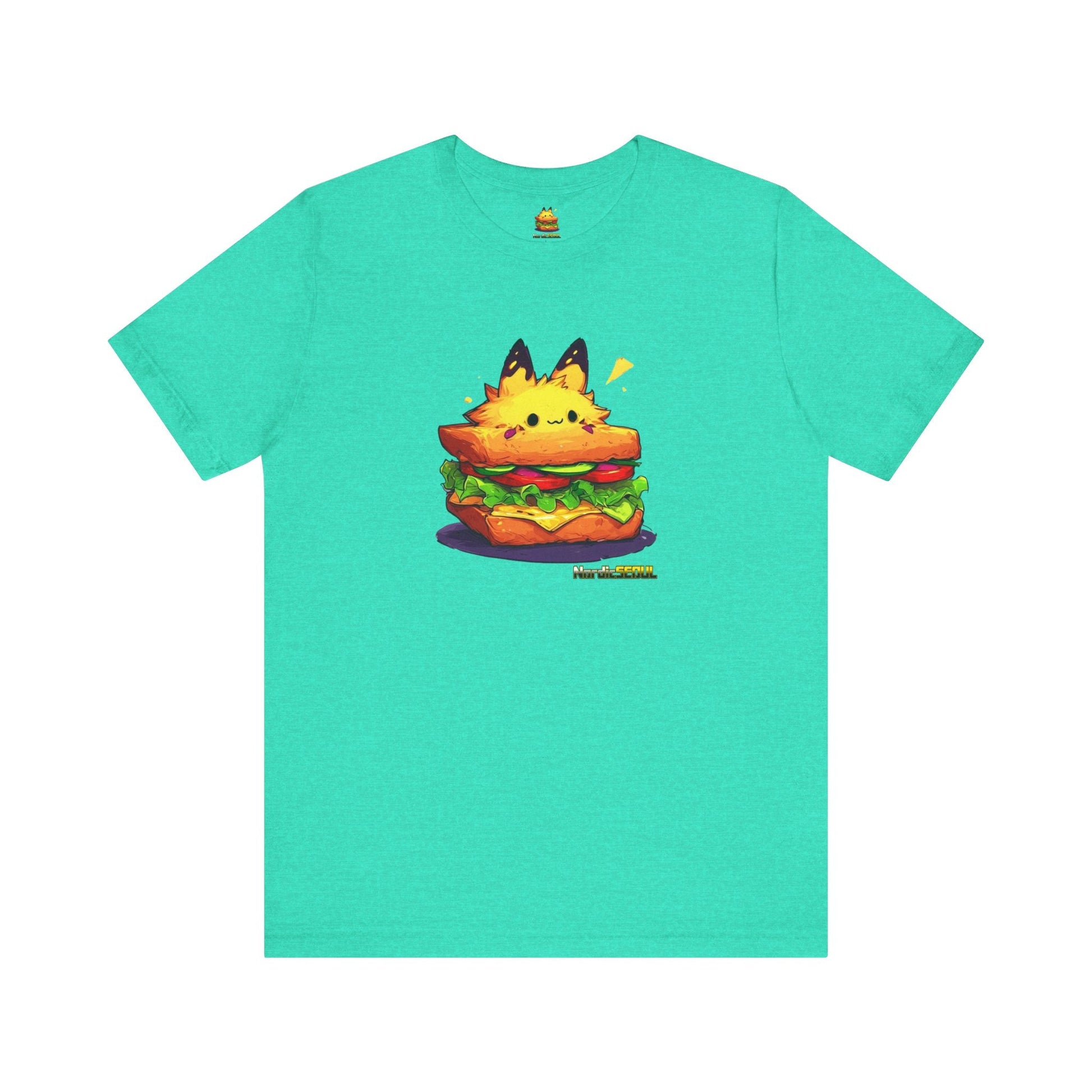 Cute Pika Sandwich Tee, Graphic T-Shirt, Fun Unisex Tee, Quirky Animal Shirt, Casual Everyday Wear Printify T-Shirt Nordic Seoul Designs LLC