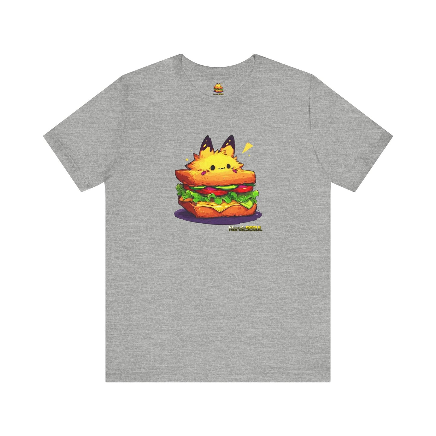 Cute Pika Sandwich Tee, Graphic T-Shirt, Fun Unisex Tee, Quirky Animal Shirt, Casual Everyday Wear Printify T-Shirt Nordic Seoul Designs LLC