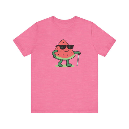 A Blind Melon Watermelon T-Shirt, Funny Sunglasses Watermelon Pun Tee | Summer Fruit Graphic Unisex Shirt, Watermelon Graphic T-Shirt Printify T-Shirt Nordic Seoul Designs LLC Nordic Seoul Designs LLC