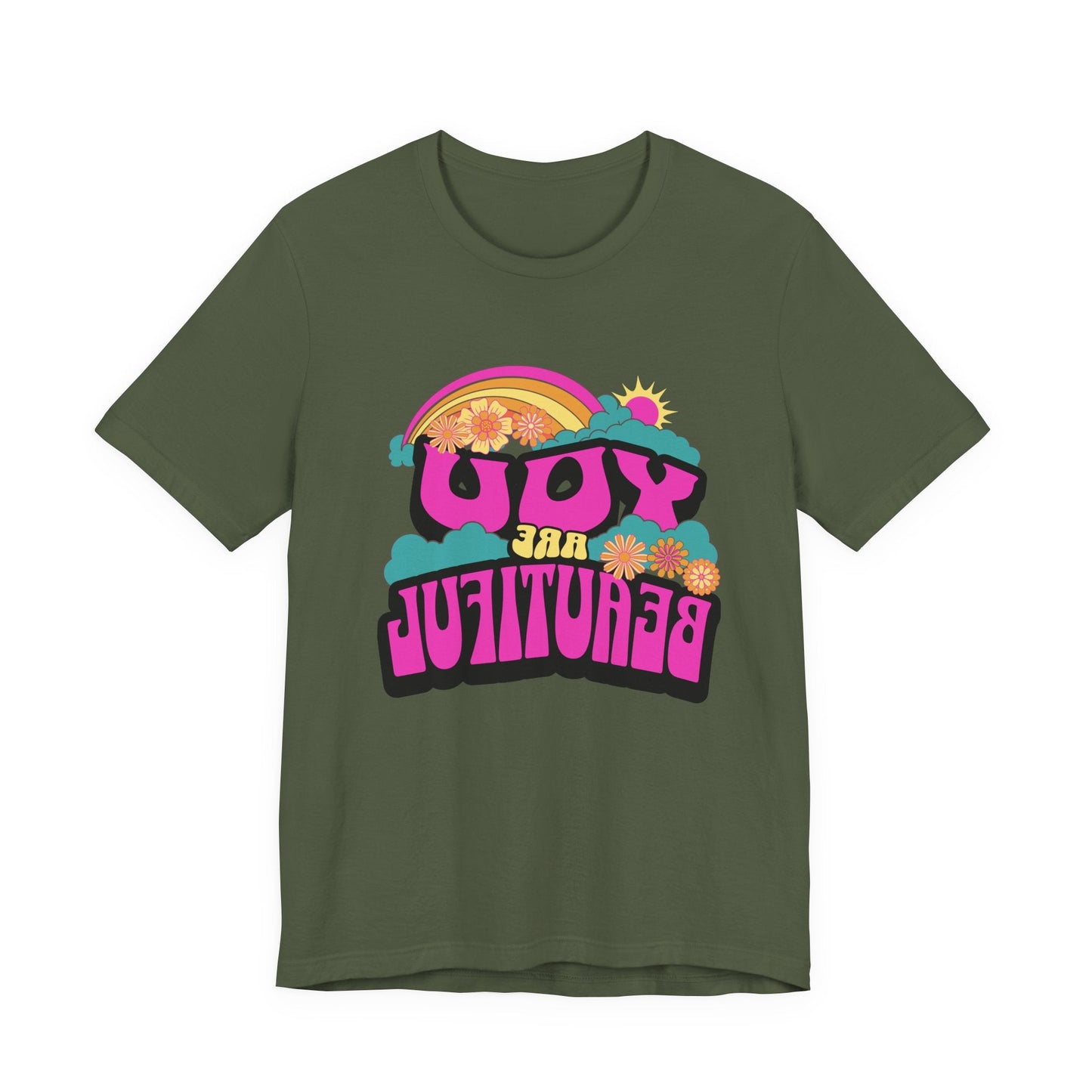 Mirror Image Unisex T-shirt,  You Are Beautiful Tee, Inspirational Printify T-Shirt Nordic Seoul Designs LLC