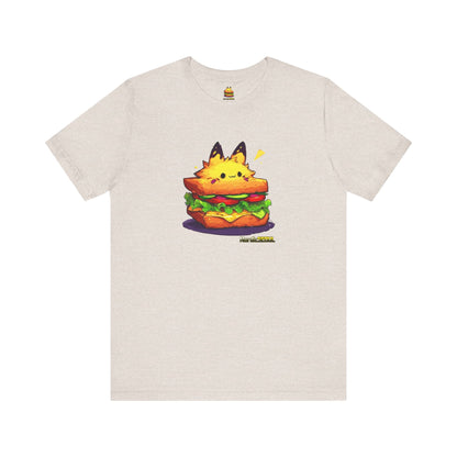 Cute Pika Sandwich Tee, Graphic T-Shirt, Fun Unisex Tee, Quirky Animal Shirt, Casual Everyday Wear Printify T-Shirt Nordic Seoul Designs LLC