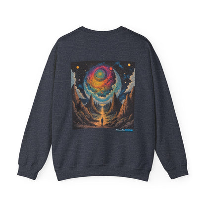 Cosmic Adventure Crewneck Sweatshirt, Comfortable Unisex Pullover, Perfect for Stargazers, Gift for Space Lovers, Stylish and Cozy Outfit Printify Sweatshirt Nordic Seoul Designs LLC