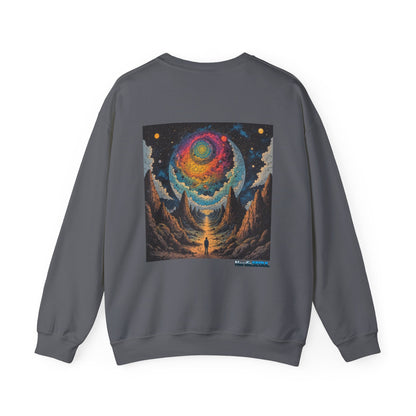 Cosmic Adventure Crewneck Sweatshirt, Comfortable Unisex Pullover, Perfect for Stargazers, Gift for Space Lovers, Stylish and Cozy Outfit Printify Sweatshirt Nordic Seoul Designs LLC