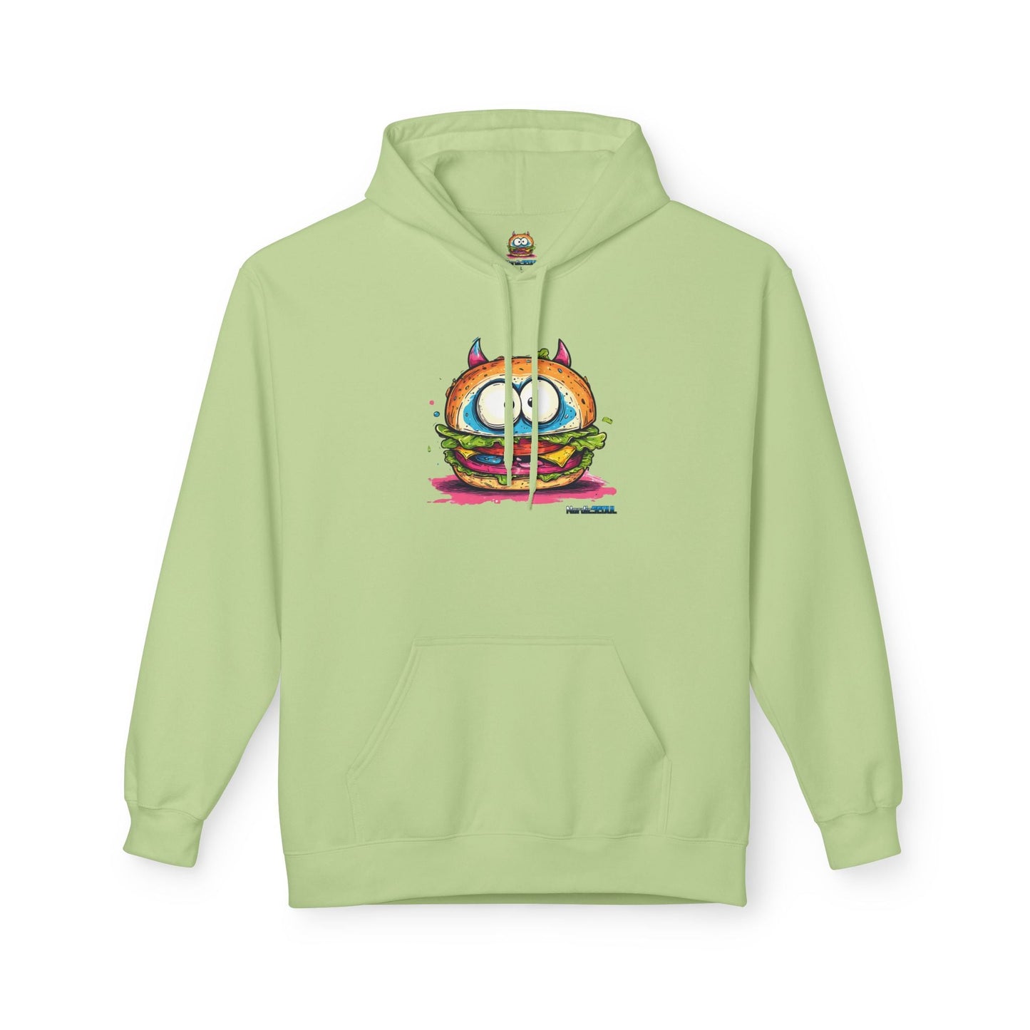 Colorful Graphic Sandwich Monster Hoodie, Unisex Casual Wear, Gift for Foodies, Cozy Style for Everyday Printify Hoodie Nordic Seoul Designs LLC
