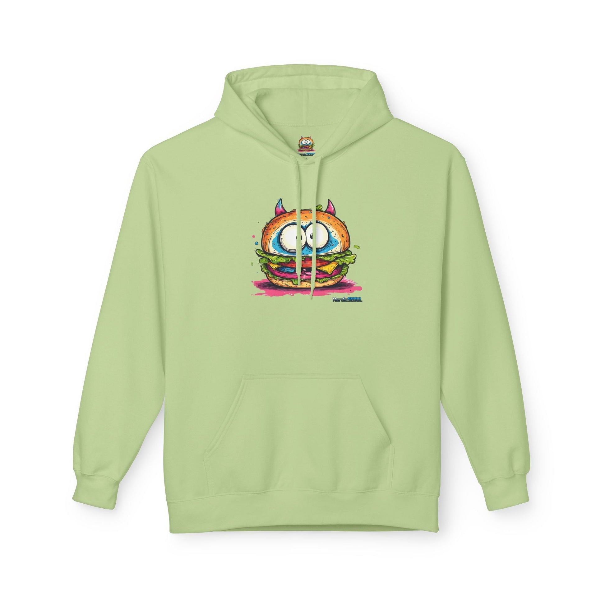 Colorful Graphic Sandwich Monster Hoodie, Unisex Casual Wear, Gift for Foodies, Cozy Style for Everyday Printify Hoodie Nordic Seoul Designs LLC