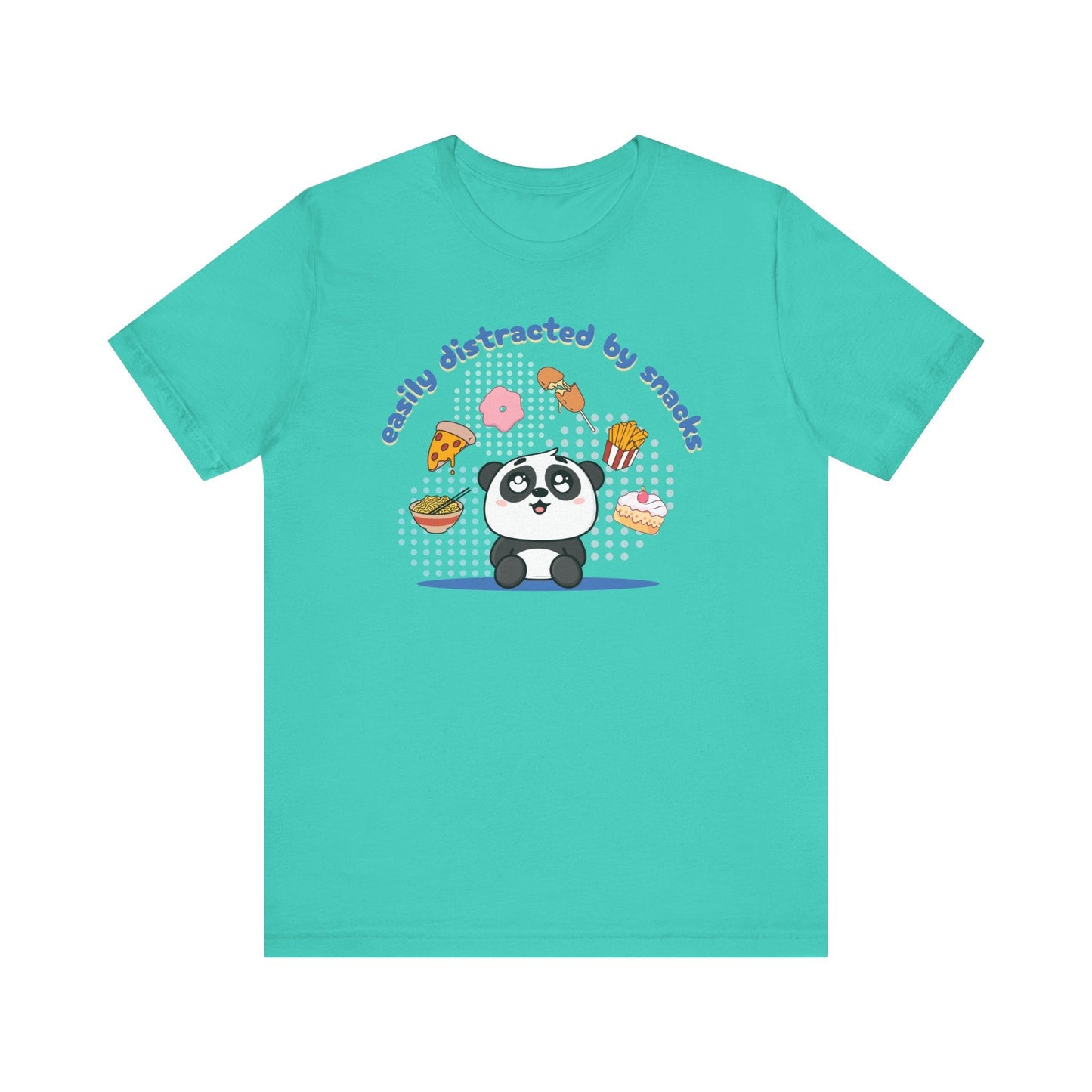 Easily Distracted by Snacks T-Shirt – Funny Food Graphic Tee, Casual Unisex Shirt Printify T-Shirt Nordic Seoul Designs LLC