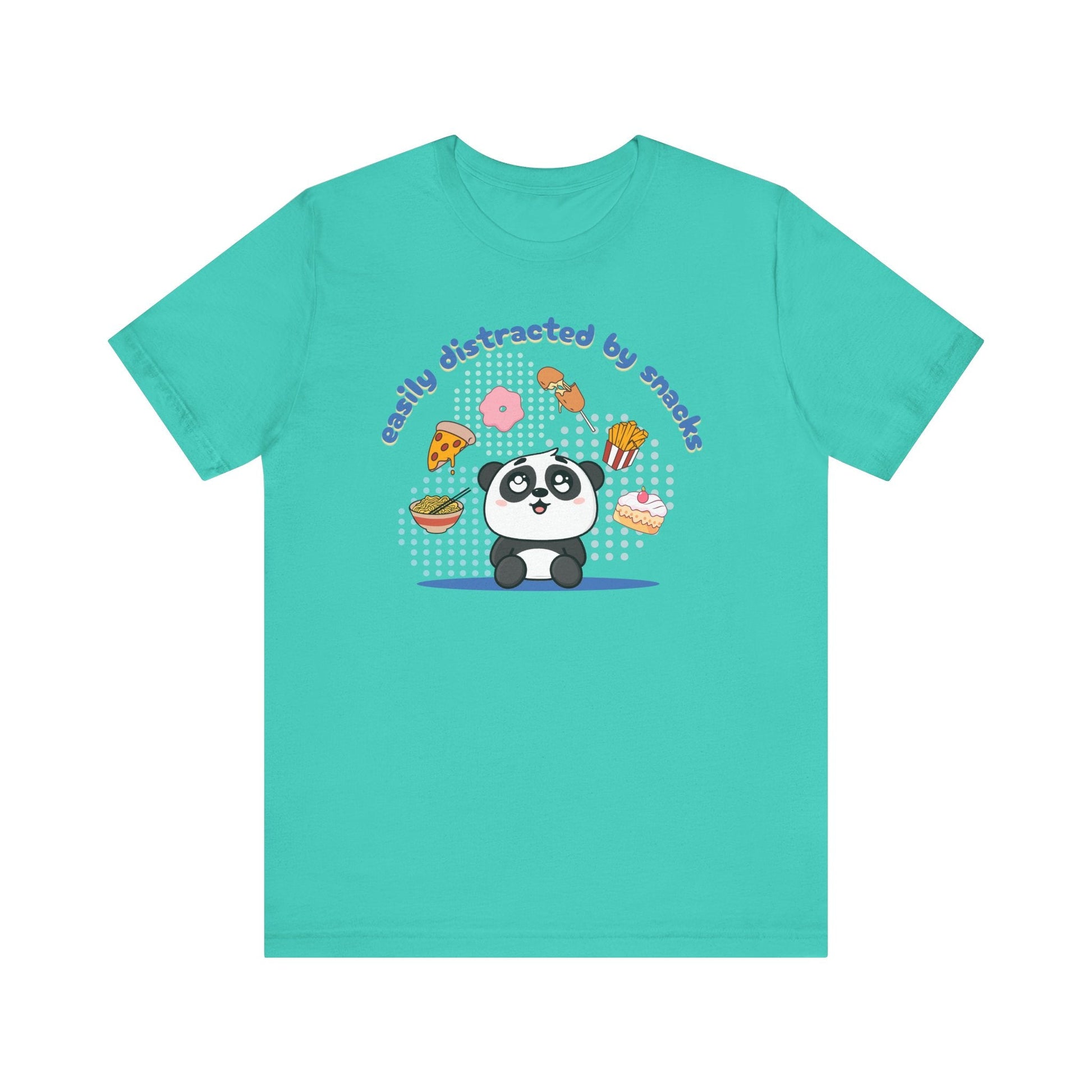 Easily Distracted by Snacks T-Shirt – Funny Food Graphic Tee, Casual Unisex Shirt Printify T-Shirt Nordic Seoul Designs LLC