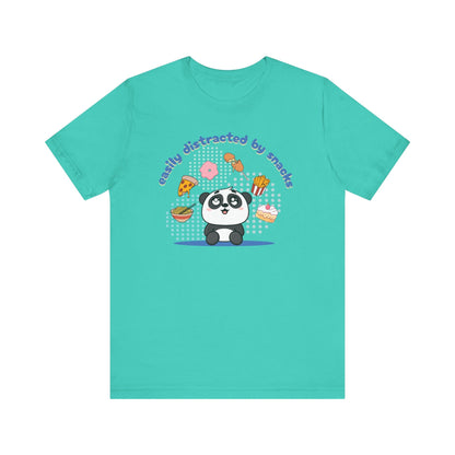 Easily Distracted by Snacks T-Shirt – Funny Food Graphic Tee, Casual Unisex Shirt Printify T-Shirt Nordic Seoul Designs LLC