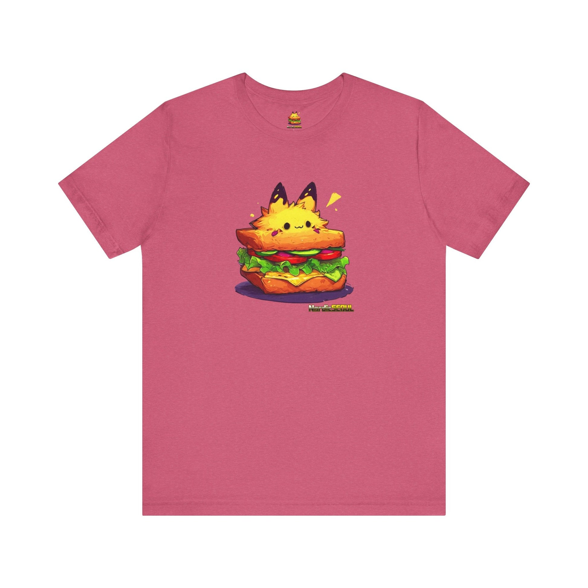 Cute Pika Sandwich Tee, Graphic T-Shirt, Fun Unisex Tee, Quirky Animal Shirt, Casual Everyday Wear Printify T-Shirt Nordic Seoul Designs LLC