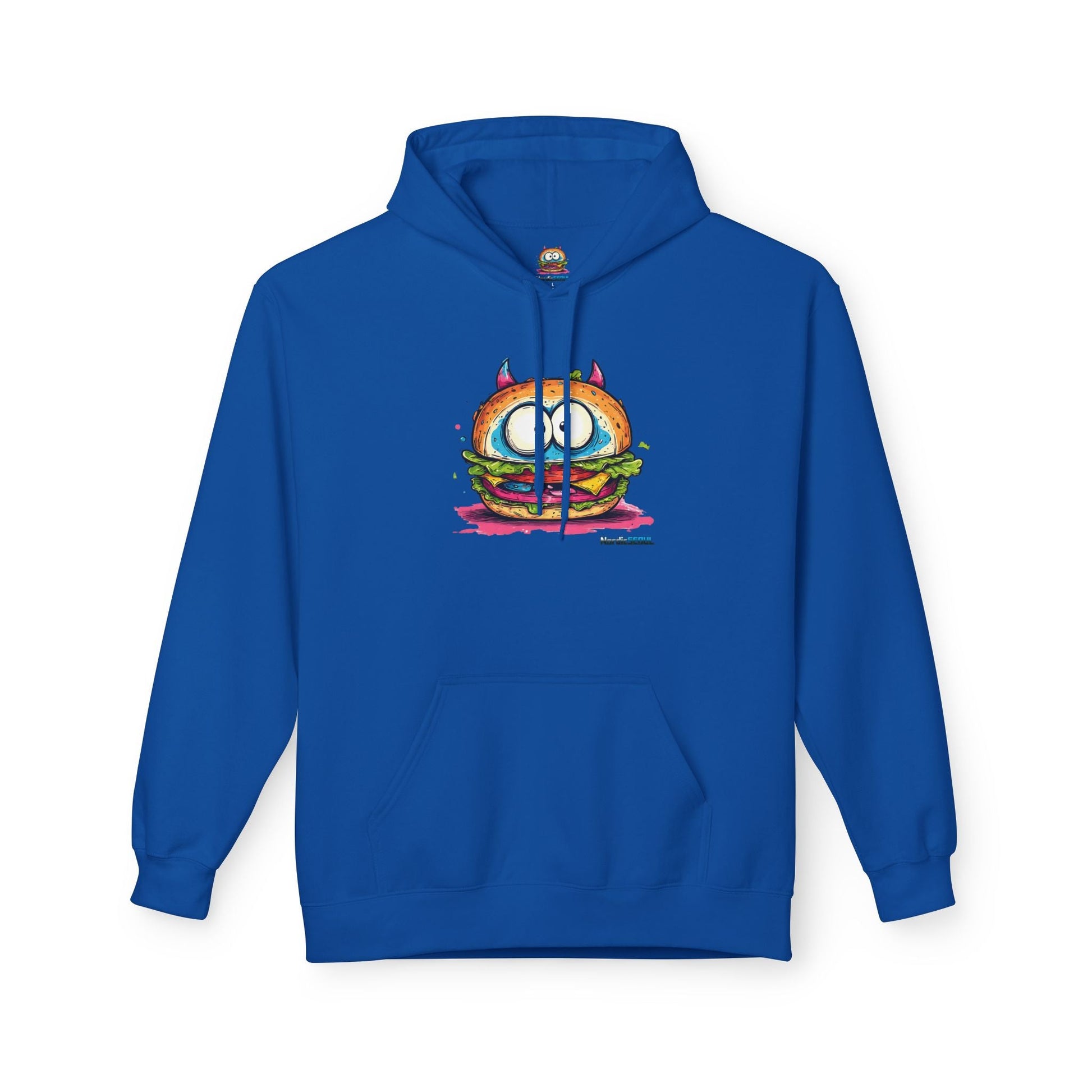 Colorful Graphic Sandwich Monster Hoodie, Unisex Casual Wear, Gift for Foodies, Cozy Style for Everyday Printify Hoodie Nordic Seoul Designs LLC