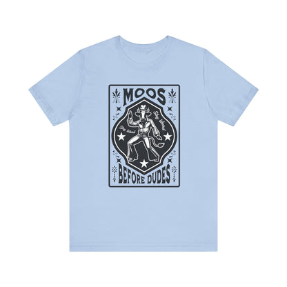 Moos Before Dudes T-Shirt – Funny Cow Graphic Tee, Farm Life Unisex Shirt Printify T-Shirt Nordic Seoul Designs LLC