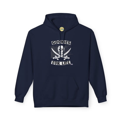 Goonies for Life Hoodie – Skull & Swords Design | Nostalgic 80s Movie Apparel Printify Hoodie Nordic Seoul Designs LLC