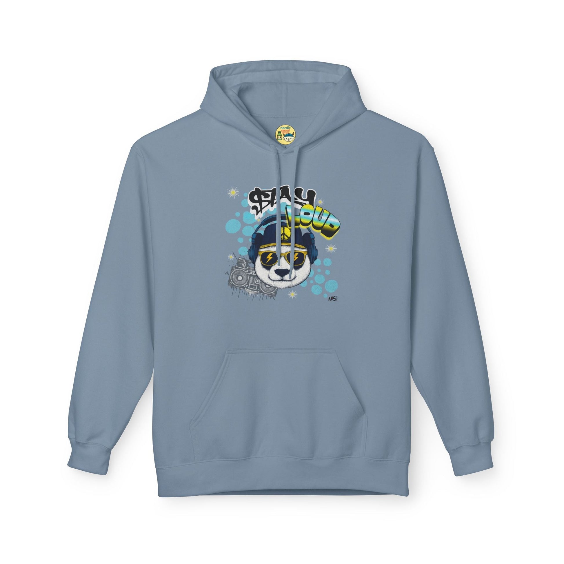 Stay Loud Panda Hoodie-Graphic Streetwear Printify Hoodie Nordic Seoul Designs LLC