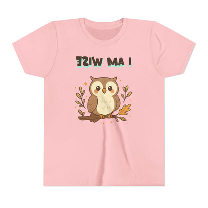 Mirror Image Tee- Wise Owl Youth Tee – Cute Animal T-Shirt for Kids, Gift for Birthdays, School Events, Nature Lovers, Fun Casual Wear