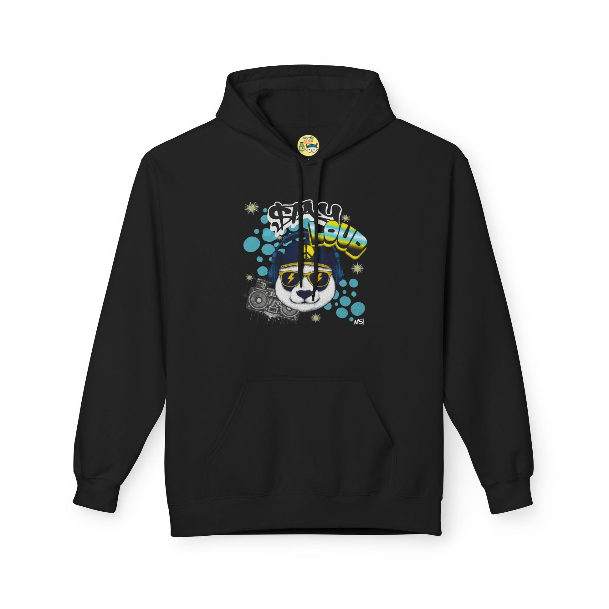Stay Loud Panda Hoodie-Graphic Streetwear Printify Hoodie Nordic Seoul Designs LLC