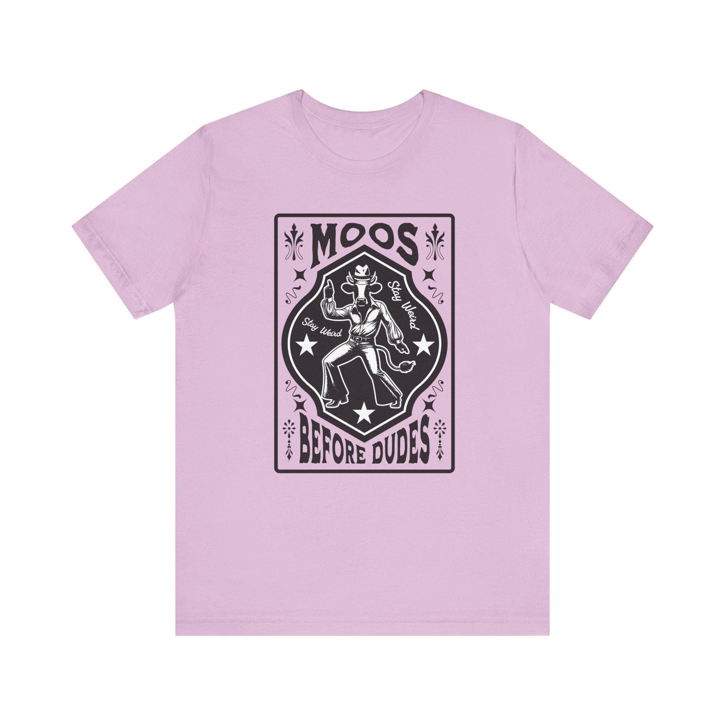 Moos Before Dudes T-Shirt – Funny Cow Graphic Tee, Farm Life Unisex Shirt Printify T-Shirt Nordic Seoul Designs LLC