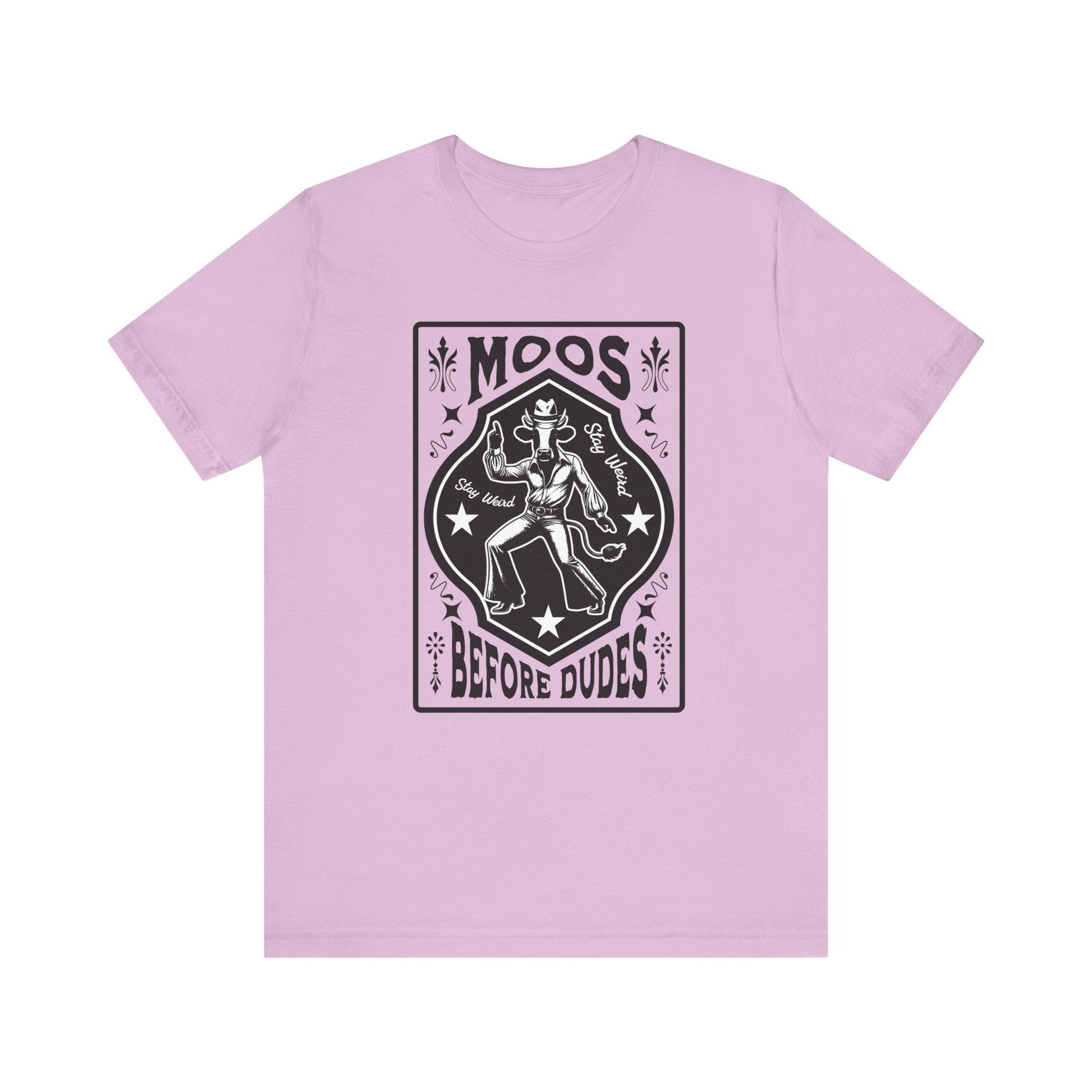 Moos Before Dudes T-Shirt – Funny Cow Graphic Tee, Farm Life Unisex Shirt Printify T-Shirt Nordic Seoul Designs LLC