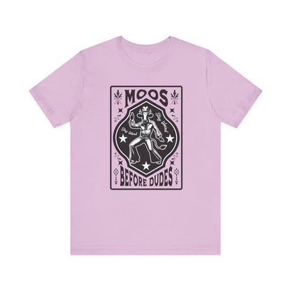 Moos Before Dudes T-Shirt – Funny Cow Graphic Tee, Farm Life Unisex Shirt Printify T-Shirt Nordic Seoul Designs LLC