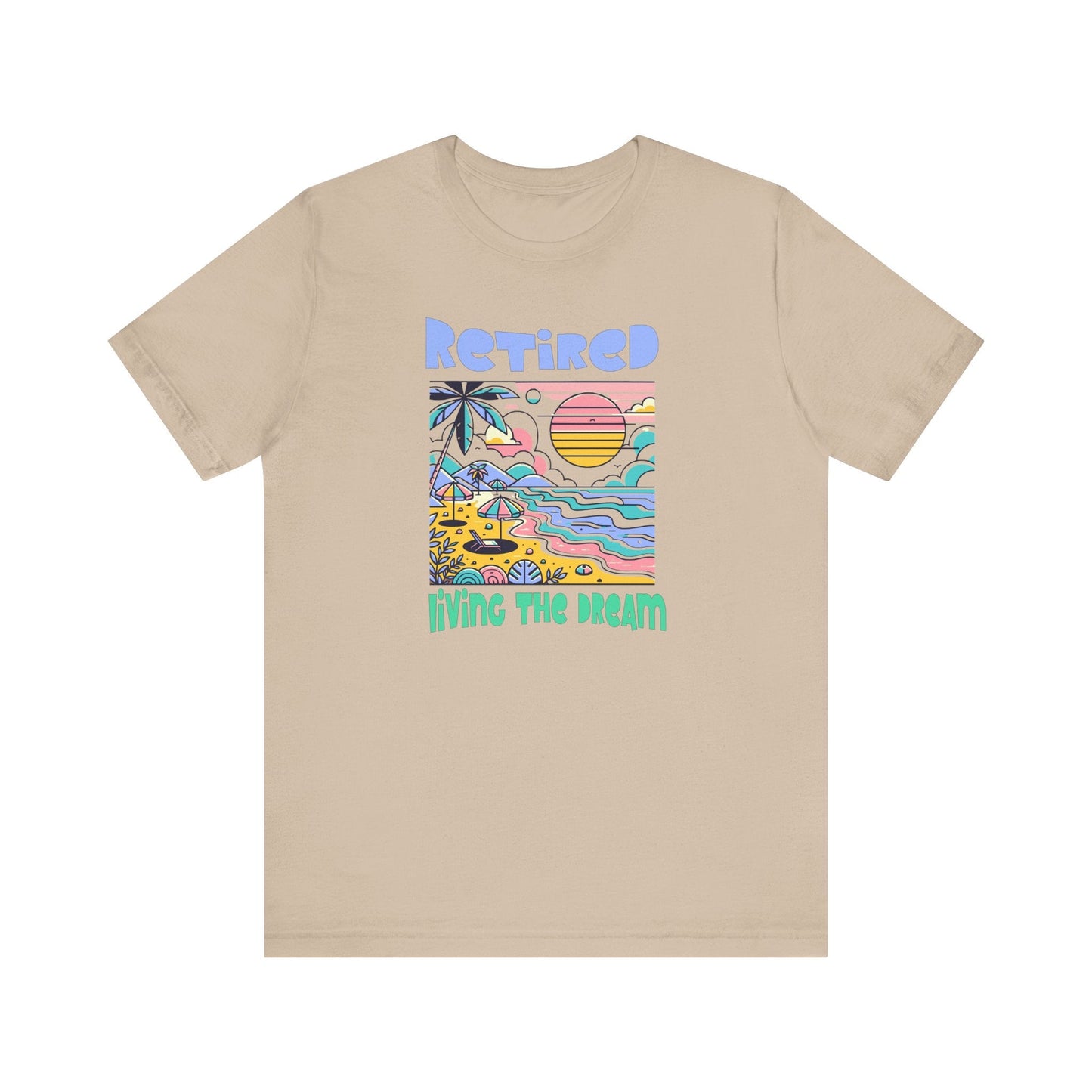 Retired Life T-Shirt, Vintage Graphic T-Shirt, Unisex Casual Wear, Perfect Retirement Gift, Summer Vibes Shirt, Beach Lover Apparel Printify T-Shirt Nordic Seoul Designs LLC