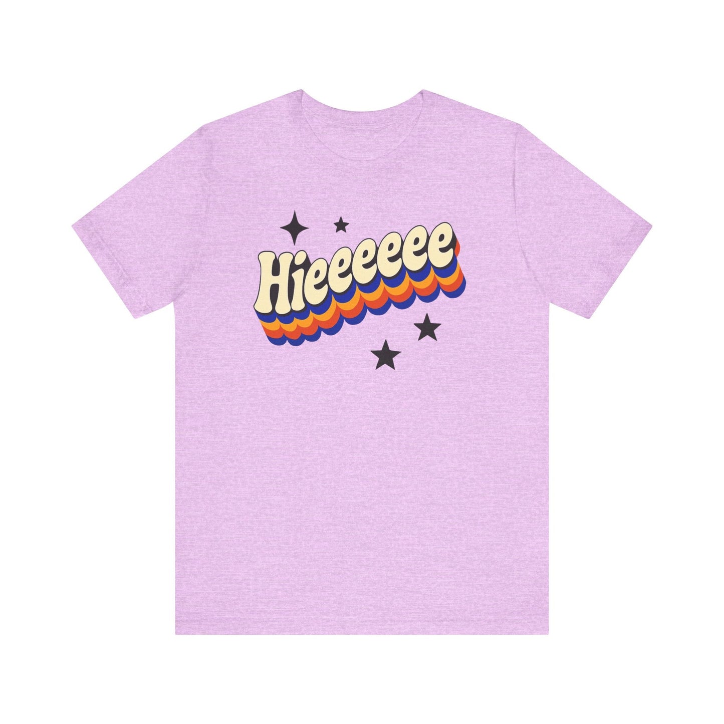 Retro Graphic Hieeeeee T-Shirt- Fun Unisex Jersey Short Sleeve T-Shirt for Everyday Style, Unique Gift Idea, Summer Fashion, Friends gift, Funny Printify T-Shirt Nordic Seoul Designs LLC