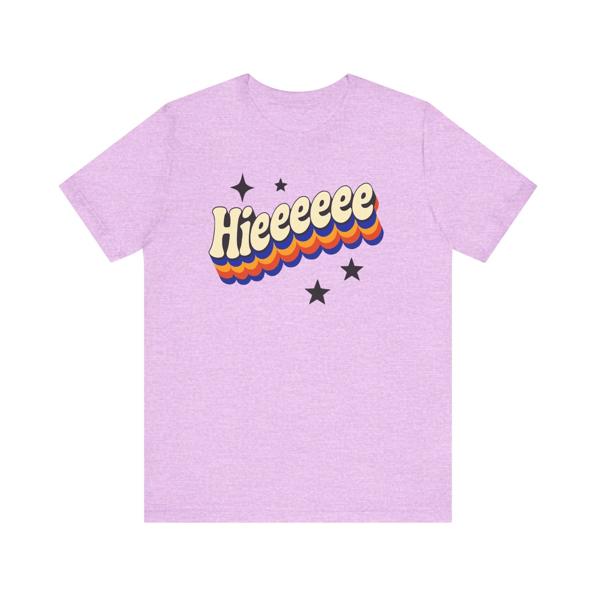 Retro Graphic Hieeeeee T-Shirt- Fun Unisex Jersey Short Sleeve T-Shirt for Everyday Style, Unique Gift Idea, Summer Fashion, Friends gift, Funny Printify T-Shirt Nordic Seoul Designs LLC