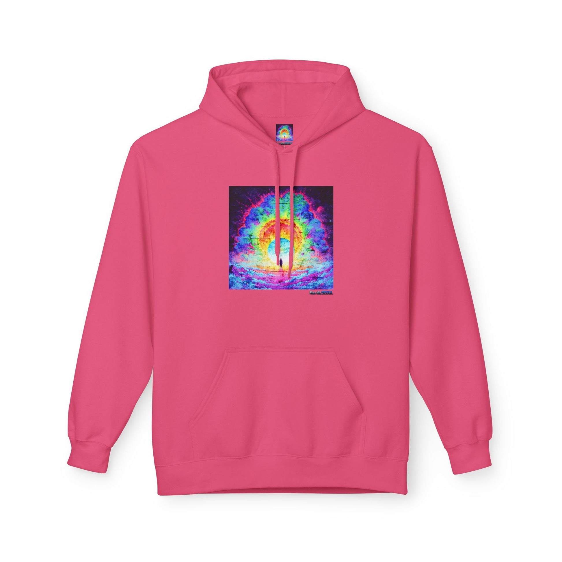 Colorful Cosmic Hoodie | Unisex Fleece Pullover Sweatshirt, Psychedelic Art, Cozy Comfort Printify Hoodie Nordic Seoul Designs LLC