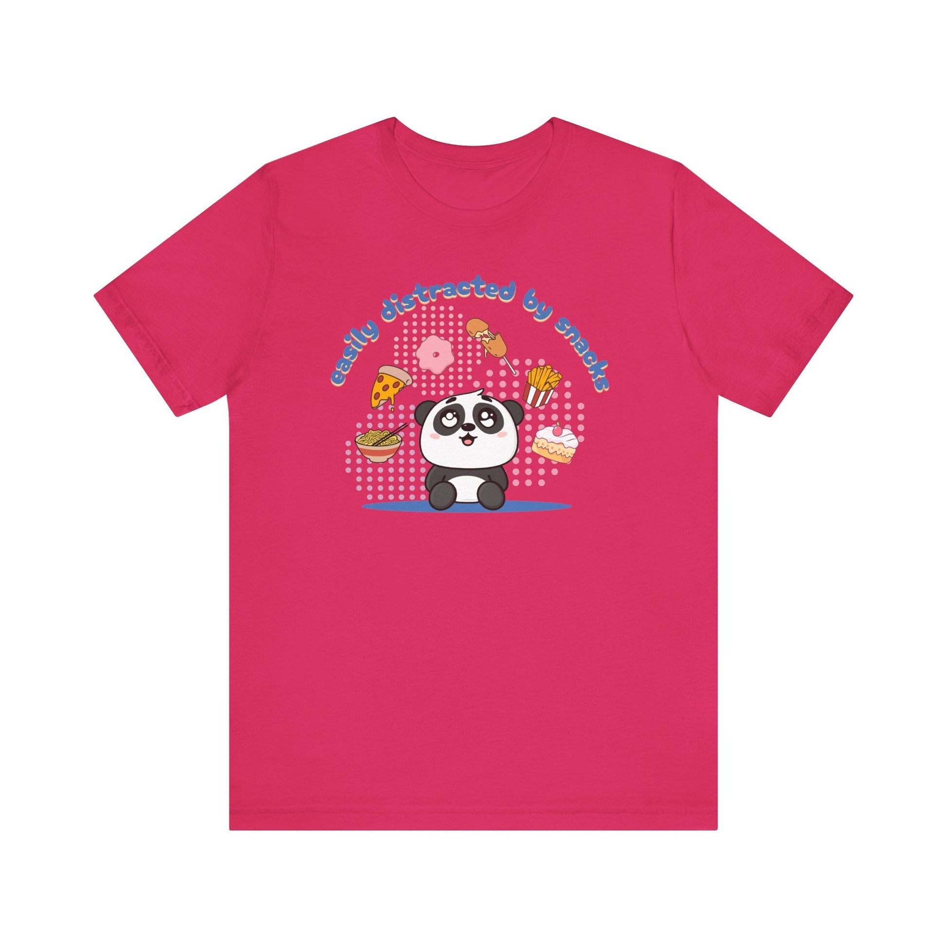 Easily Distracted by Snacks T-Shirt – Funny Food Graphic Tee, Casual Unisex Shirt Printify T-Shirt Nordic Seoul Designs LLC