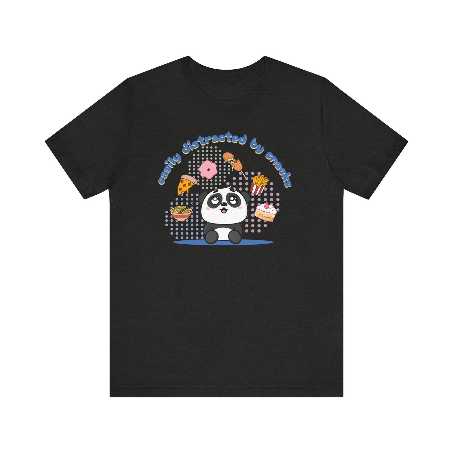 Easily Distracted by Snacks T-Shirt – Funny Food Graphic Tee, Casual Unisex Shirt Printify T-Shirt Nordic Seoul Designs LLC