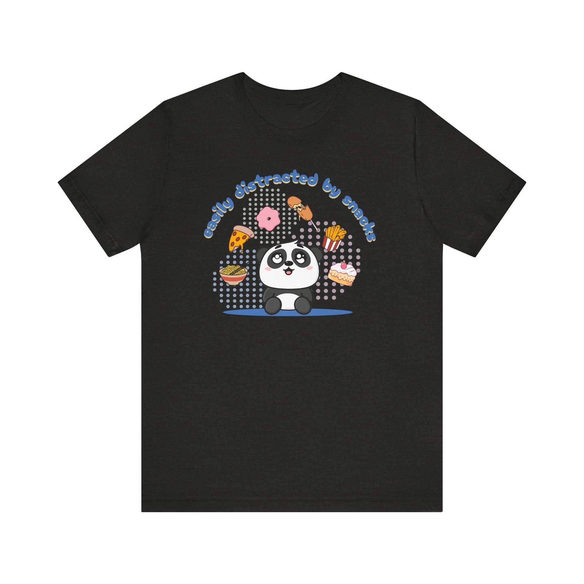 Easily Distracted by Snacks T-Shirt – Funny Food Graphic Tee, Casual Unisex Shirt Printify T-Shirt Nordic Seoul Designs LLC