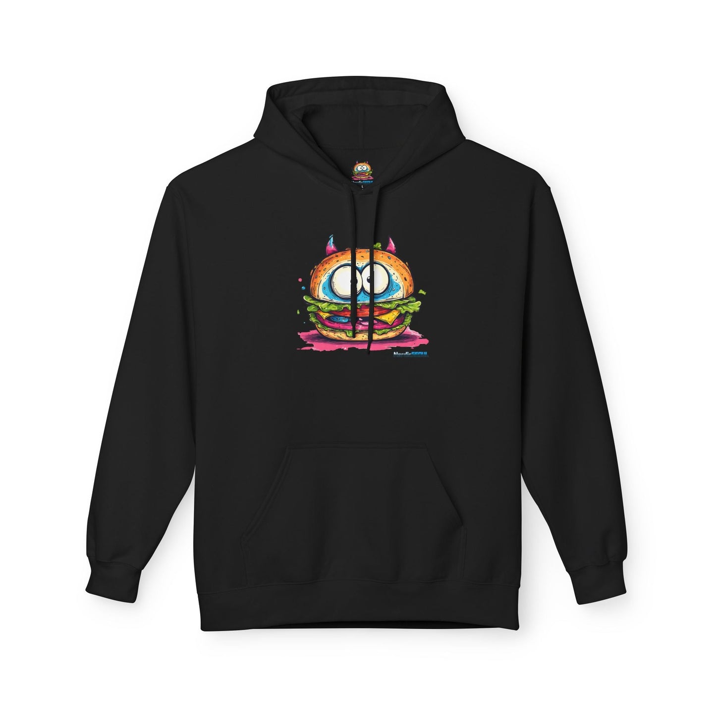 Colorful Graphic Sandwich Monster Hoodie, Unisex Casual Wear, Gift for Foodies, Cozy Style for Everyday Printify Hoodie Nordic Seoul Designs LLC