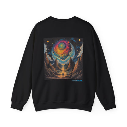 Cosmic Adventure Crewneck Sweatshirt, Comfortable Unisex Pullover, Perfect for Stargazers, Gift for Space Lovers, Stylish and Cozy Outfit Printify Sweatshirt Nordic Seoul Designs LLC