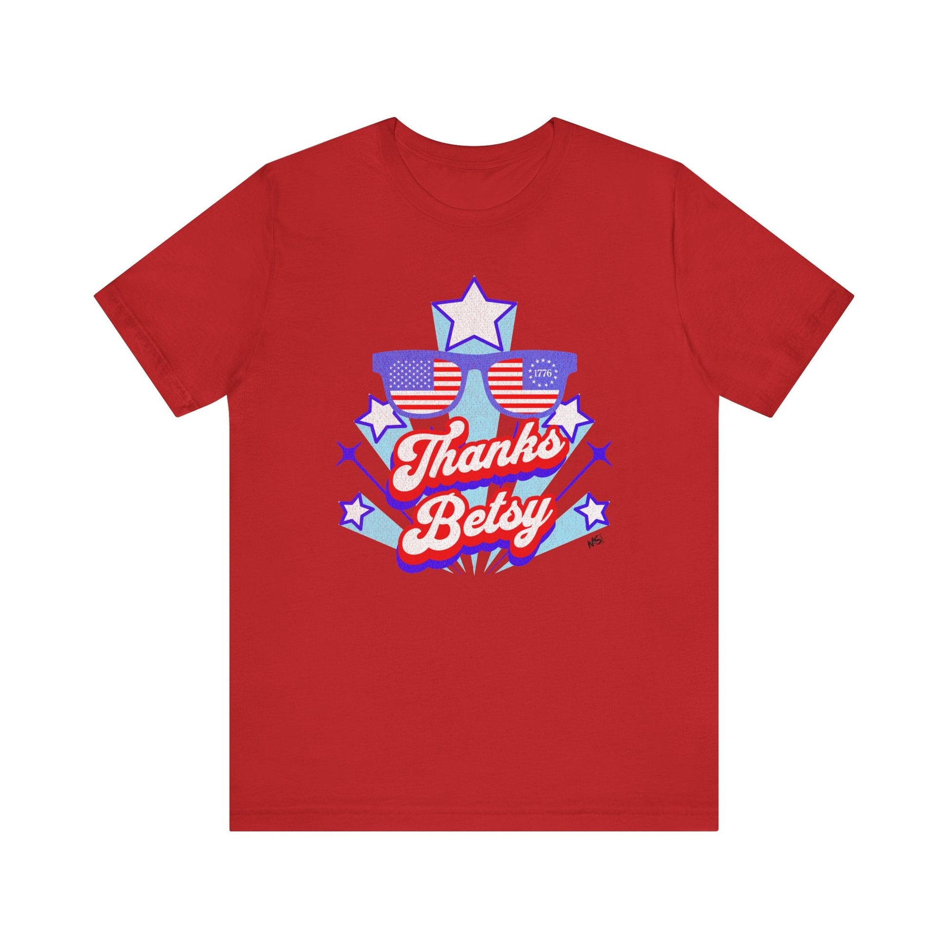 Thanks Betsy T-Shirt – Patriotic Sunglasses Graphic Tee, 1776 & USA Flag Unisex Shirt Printify T-Shirt Nordic Seoul Designs LLC