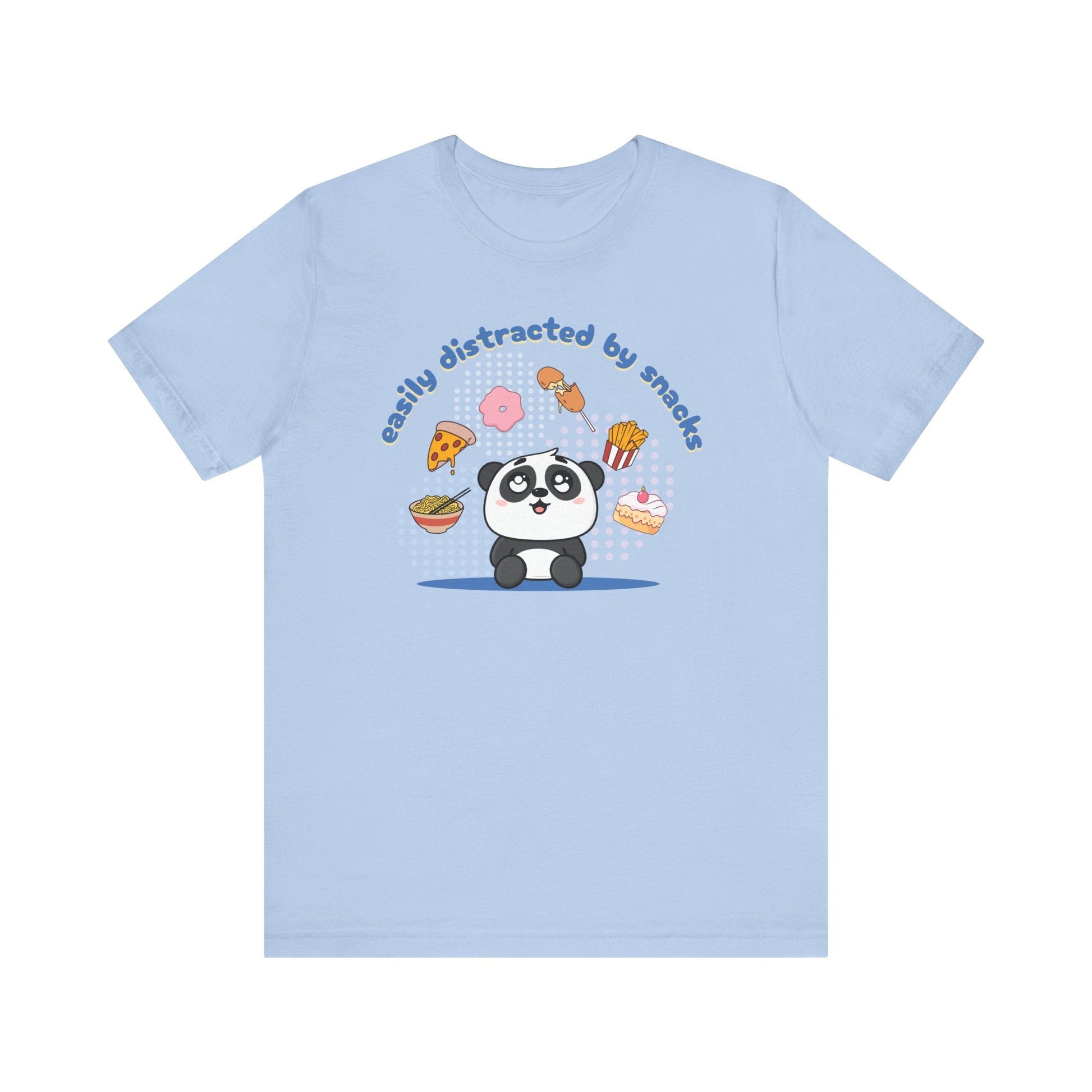 Easily Distracted by Snacks T-Shirt – Funny Food Graphic Tee, Casual Unisex Shirt Printify T-Shirt Nordic Seoul Designs LLC