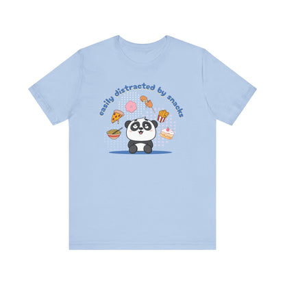 Easily Distracted by Snacks T-Shirt – Funny Food Graphic Tee, Casual Unisex Shirt Printify T-Shirt Nordic Seoul Designs LLC